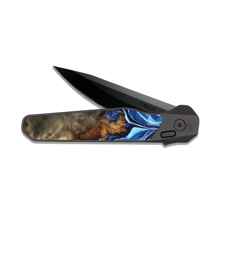 EDC Dark Slate Wood Pocket Knife - Laney (Blue, 807441)