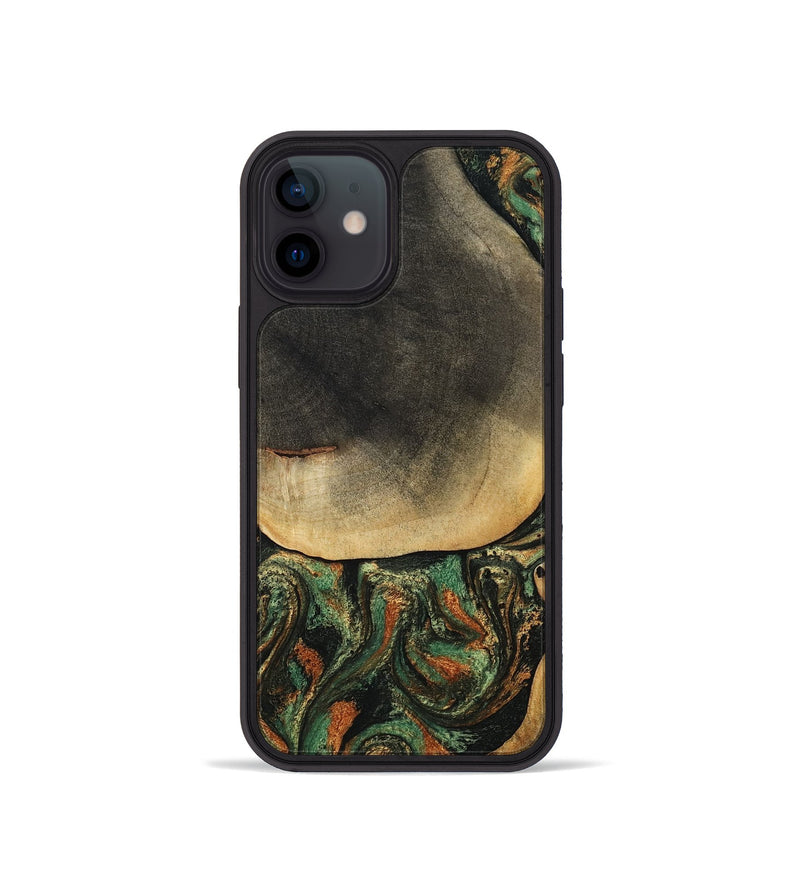 iPhone 12 mini Wood Phone Case - Liliana (Green, 807443)