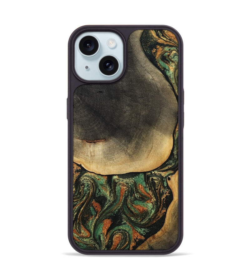 iPhone 15 Wood Phone Case - Liliana (Green, 807443)