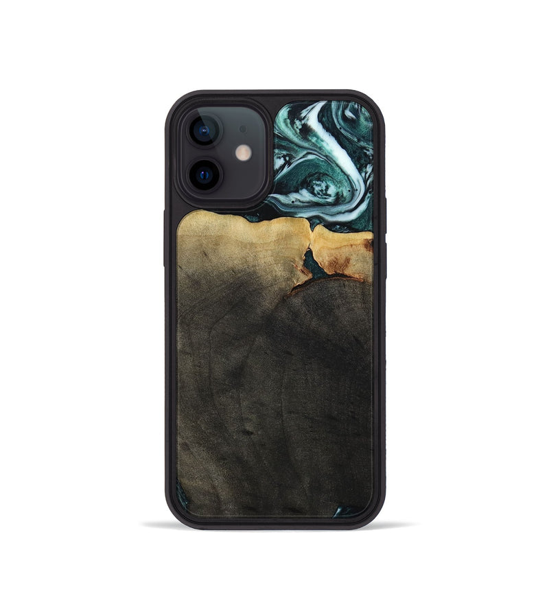 iPhone 12 mini Wood Phone Case - Love (Green, 807447)