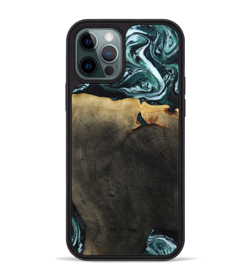 iPhone 12 Pro Max Wood Phone Case - Love (Green, 807447)