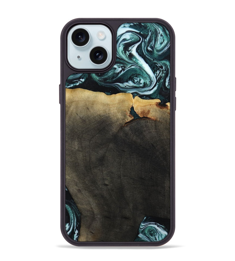iPhone 15 Plus Wood Phone Case - Love (Green, 807447)