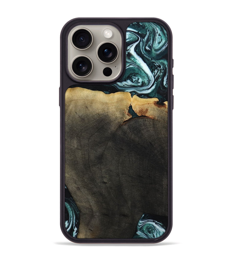 iPhone 15 Pro Max Wood Phone Case - Love (Green, 807447)