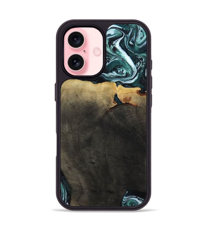 iPhone 16 Wood Phone Case - Love (Green, 807447)