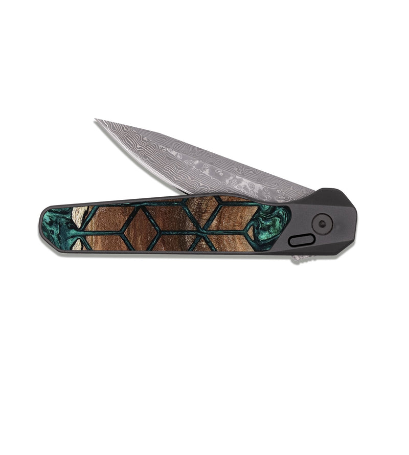 EDC Dark Damascus Wood Pocket Knife - Daja (Pattern, 807482)