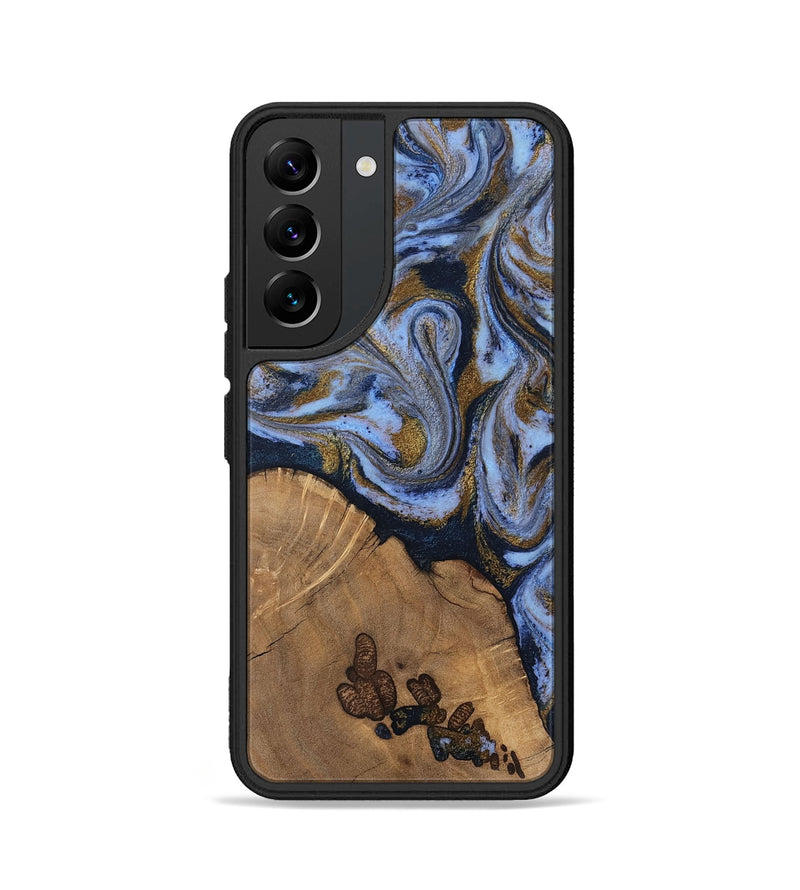 Galaxy S22 Wood Phone Case - Delphia (Teal & Gold, 807504)