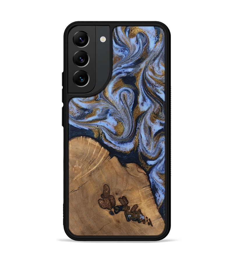 Galaxy S22 Plus Wood Phone Case - Delphia (Teal & Gold, 807504)