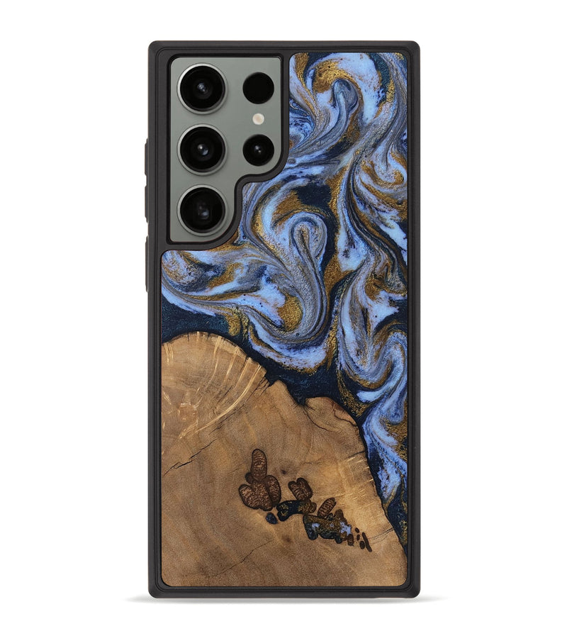 Galaxy S23 Ultra Wood Phone Case - Delphia (Teal & Gold, 807504)