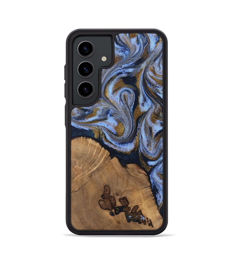Galaxy S24 Wood Phone Case - Delphia (Teal & Gold, 807504)