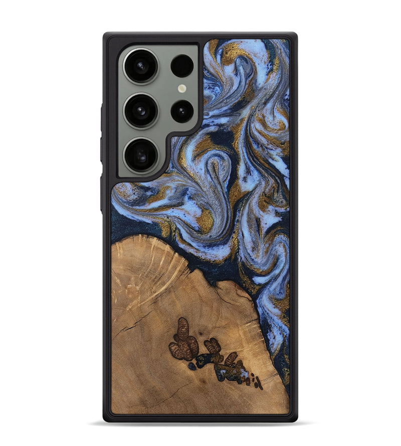 Galaxy S24 Ultra Wood Phone Case - Delphia (Teal & Gold, 807504)