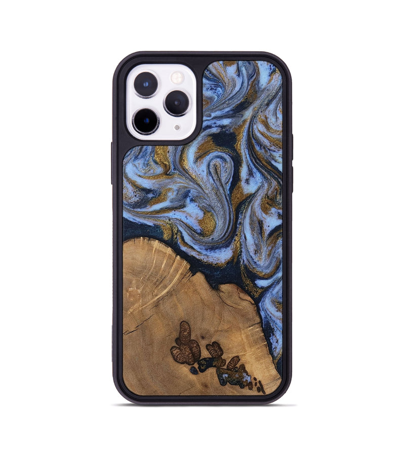 iPhone 11 Pro Wood Phone Case - Delphia (Teal & Gold, 807504)
