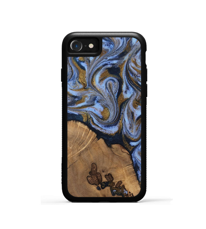 iPhone SE Wood Phone Case - Delphia (Teal & Gold, 807504)