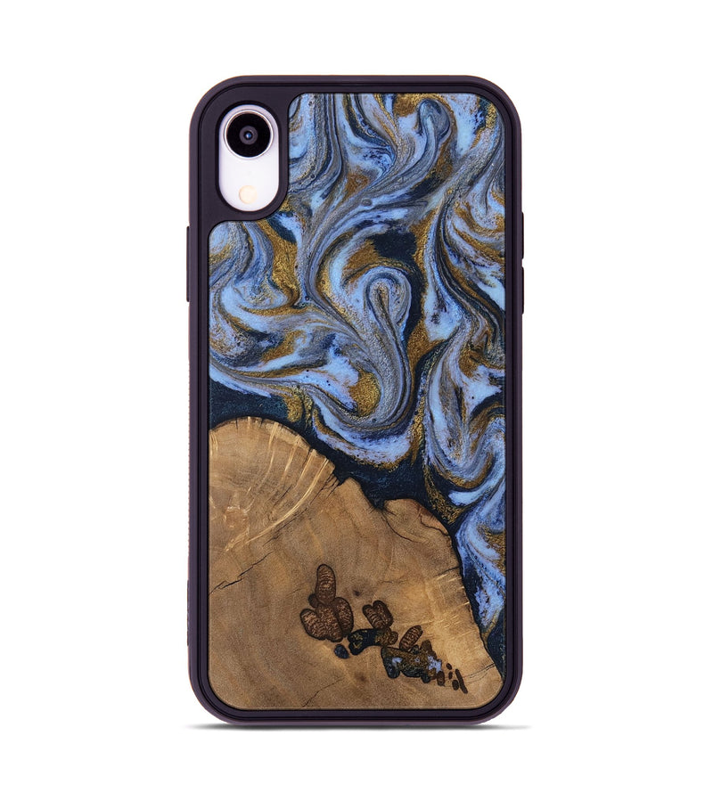 iPhone Xr Wood Phone Case - Delphia (Teal & Gold, 807504)