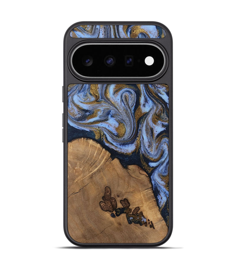 Pixel 11 Pro Wood Phone Case - Delphia (Teal & Gold, 807504)