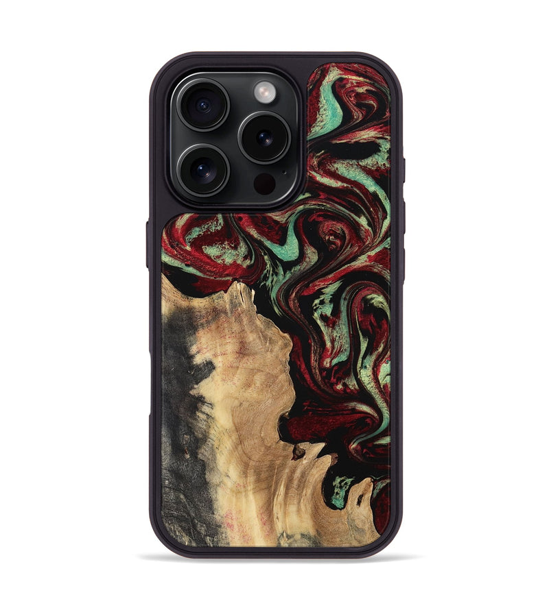 iPhone 16 Pro Wood Phone Case - Leah (Green, 807510)