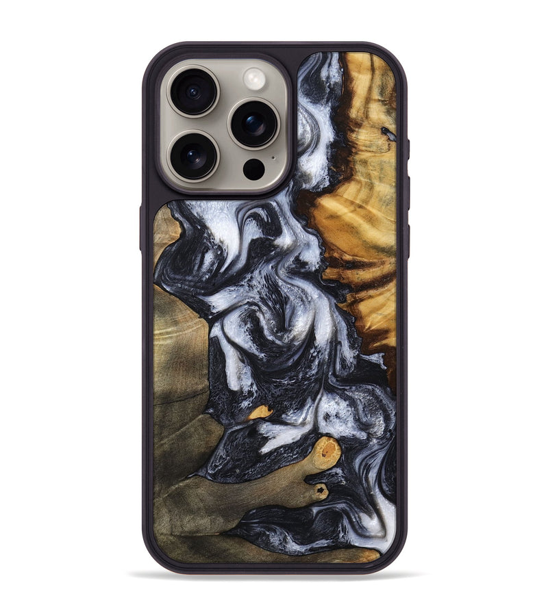 iPhone 15 Pro Max Wood Phone Case - Samir (Black & White, 807514)