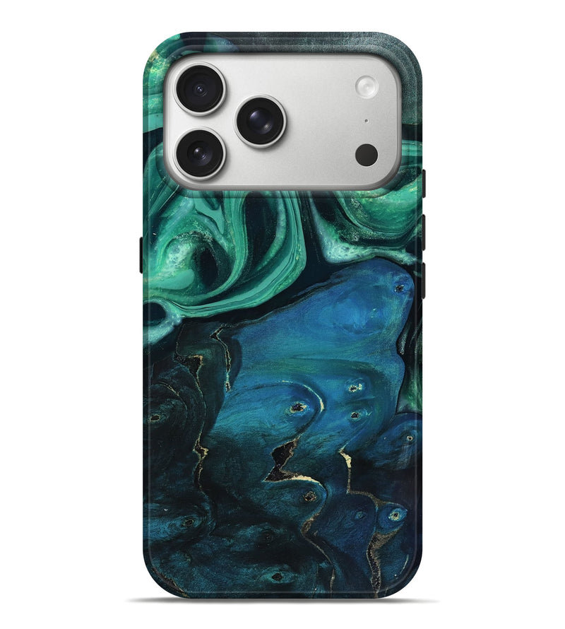 iPhone 17 Pro Max Wood Live Edge Phone Case - Aedan (Green, 807687)