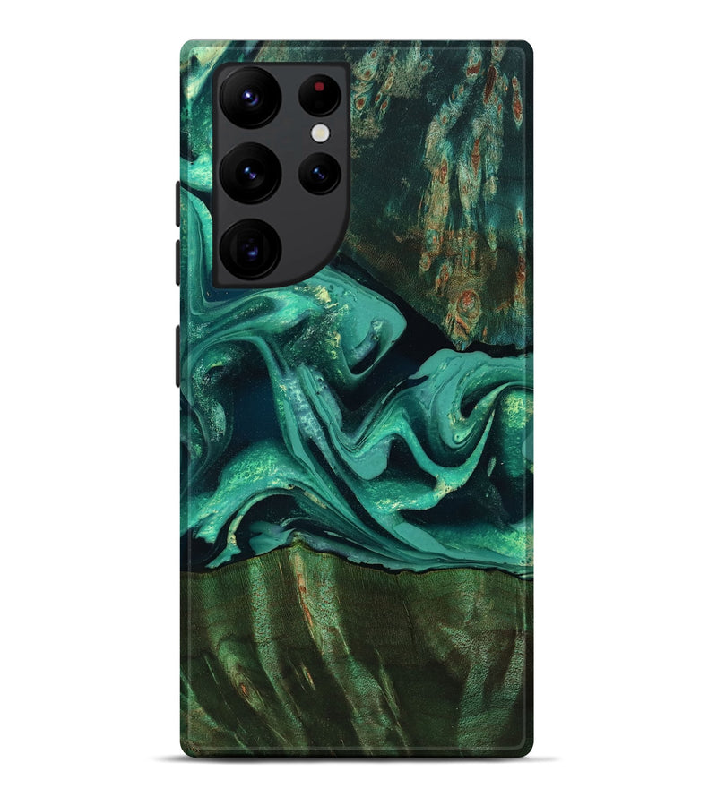 Galaxy S22 Ultra Wood Live Edge Phone Case - Clare (Green, 807689)