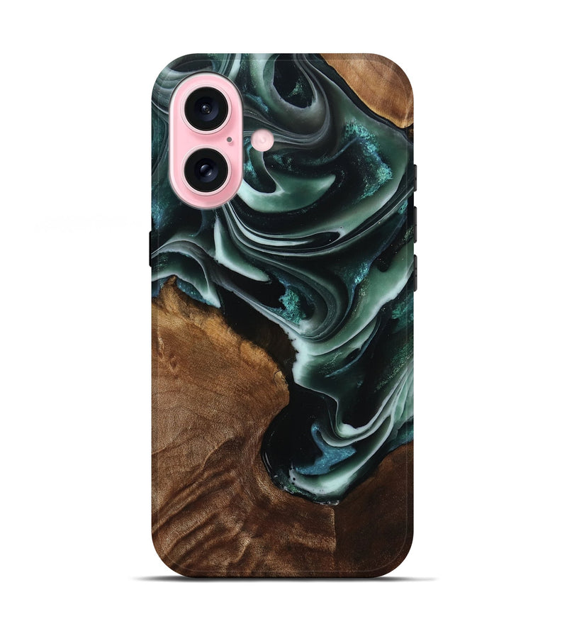 iPhone 17 Wood Live Edge Phone Case - Athena (Green, 807690)