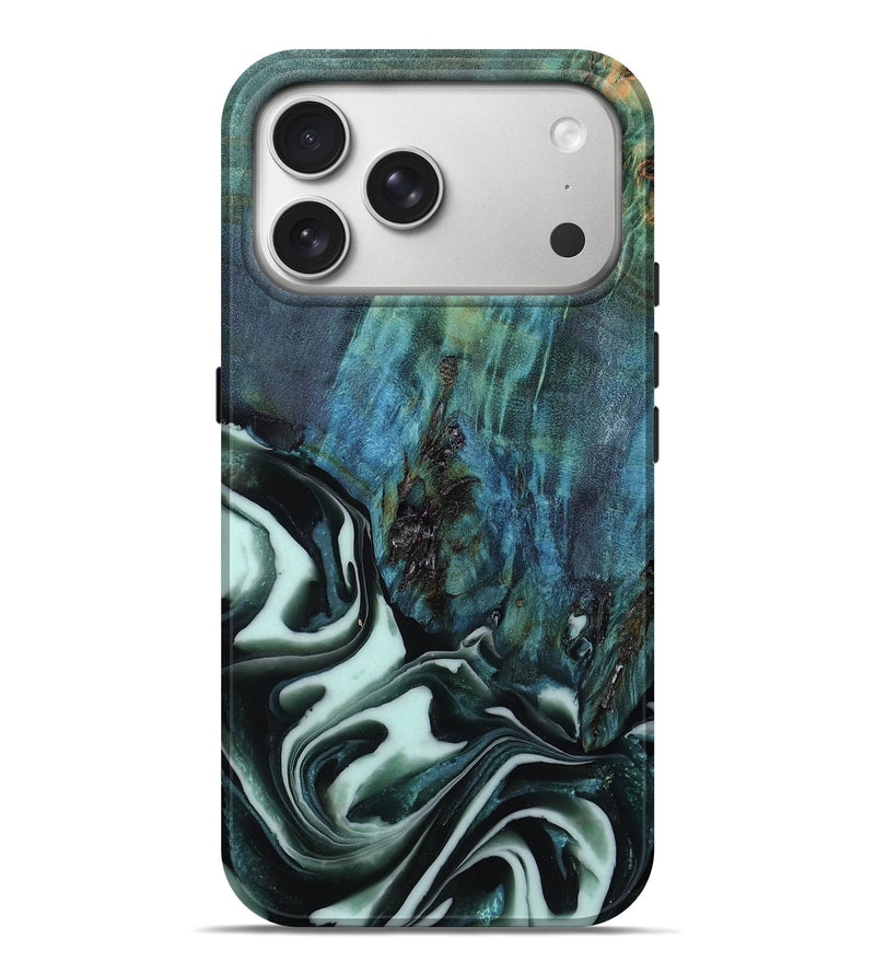 iPhone 17 Pro Max Wood Live Edge Phone Case - Amarion (Green, 807691)