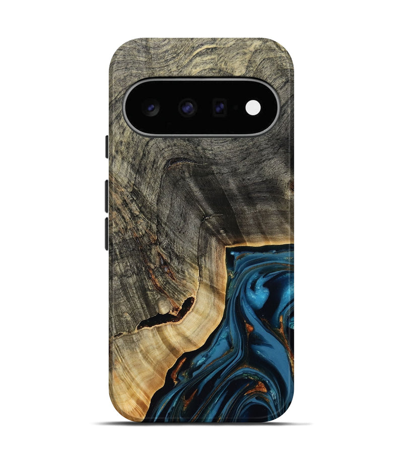 Pixel 11 Wood Live Edge Phone Case - Lonie (Teal & Gold, 807700)