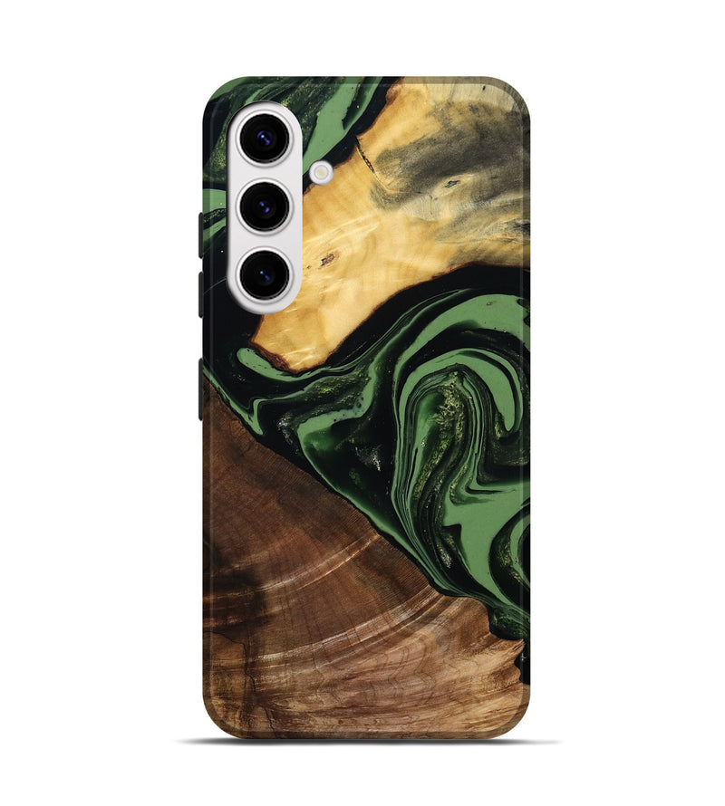 Galaxy S25 Wood Live Edge Phone Case - Elden (Green, 807710)