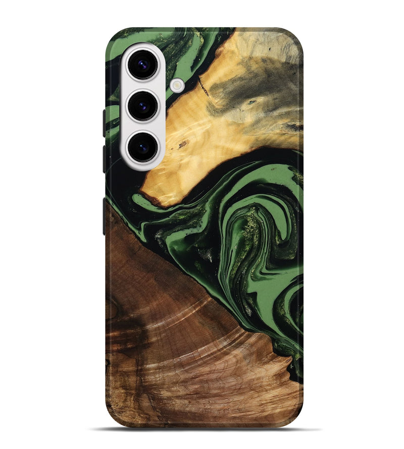 Galaxy S25 Plus Wood Live Edge Phone Case - Elden (Green, 807710)