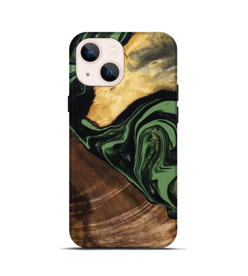 iPhone 13 mini Wood Live Edge Phone Case - Elden (Green, 807710)