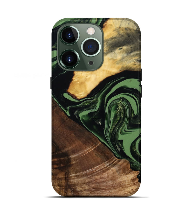 iPhone 13 Pro Wood Live Edge Phone Case - Elden (Green, 807710)