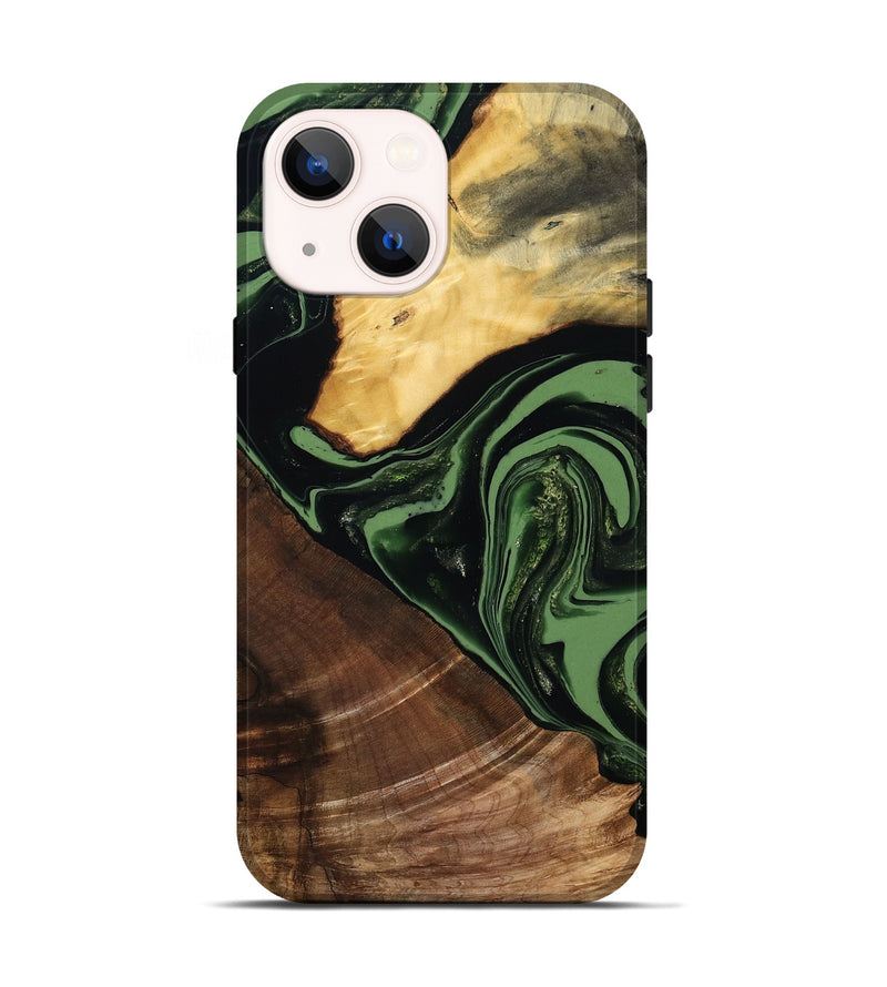 iPhone 14 Wood Live Edge Phone Case - Elden (Green, 807710)