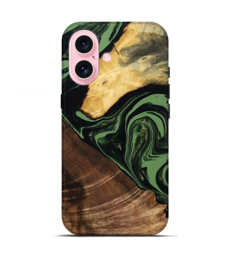 iPhone 17 Wood Live Edge Phone Case - Elden (Green, 807710)