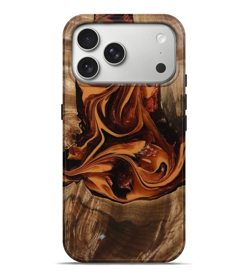 iPhone 17 Pro Max Wood Live Edge Phone Case - Caspian (Red, 807728)