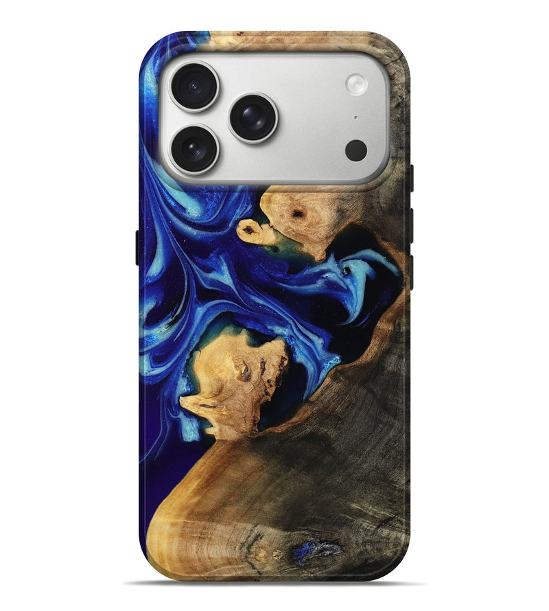 iPhone 17 Pro Max Wood Live Edge Phone Case - Linwood (Blue, 807758)