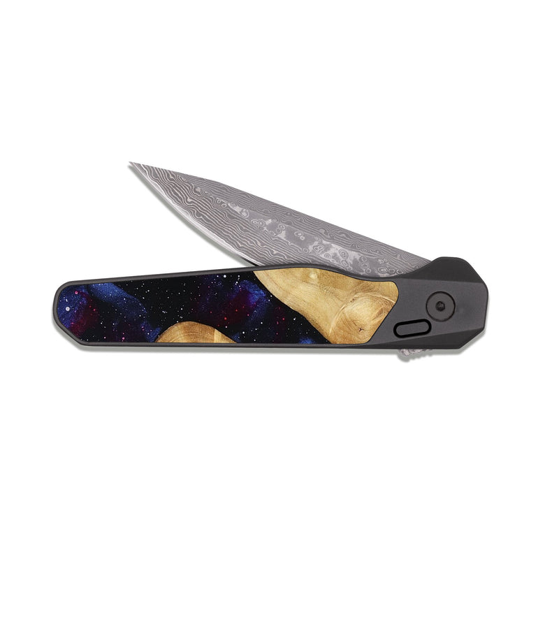 EDC Dark Damascus Wood Pocket Knife - Flor (Cosmos, 807812)