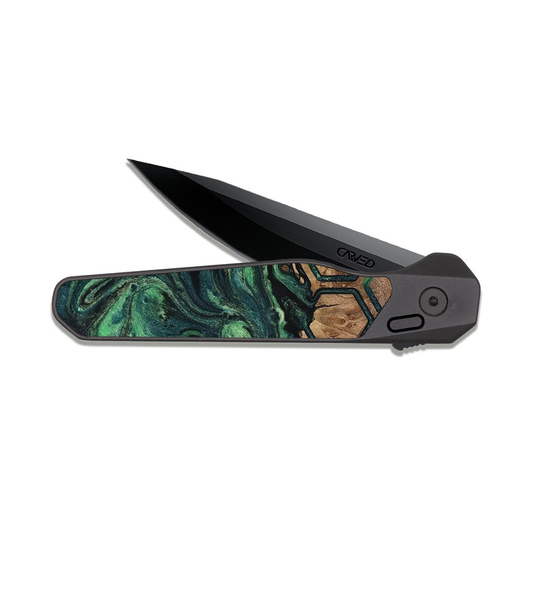 EDC Dark Slate Wood Pocket Knife - Kami (Pattern, 807858)