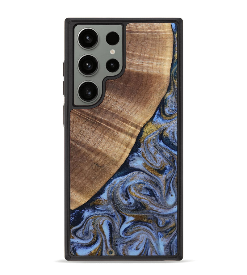 Galaxy S23 Ultra Wood Phone Case - Lee (Teal & Gold, 807866)