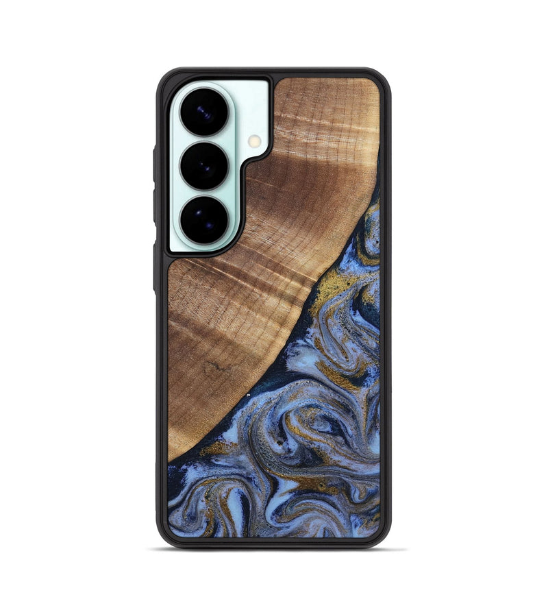 Galaxy S26 Wood Phone Case - Lee (Teal & Gold, 807866)