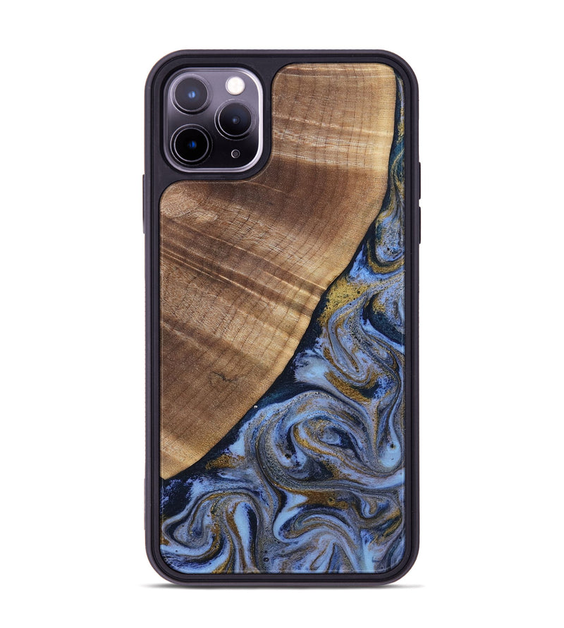 iPhone 11 Pro Max Wood Phone Case - Lee (Teal & Gold, 807866)