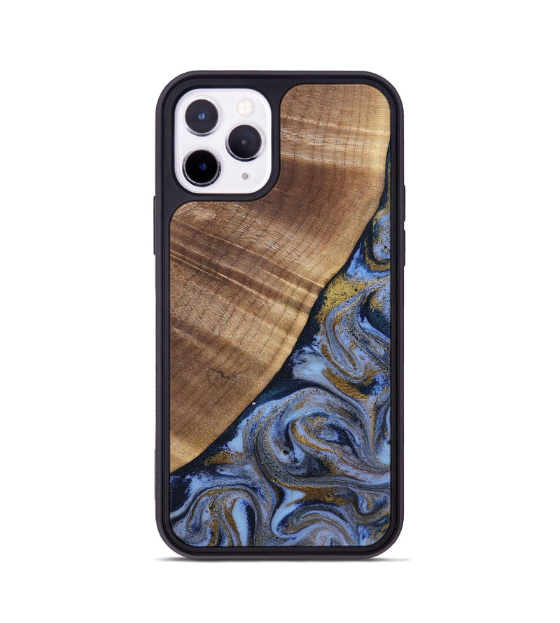 iPhone 11 Pro Wood Phone Case - Lee (Teal & Gold, 807866)