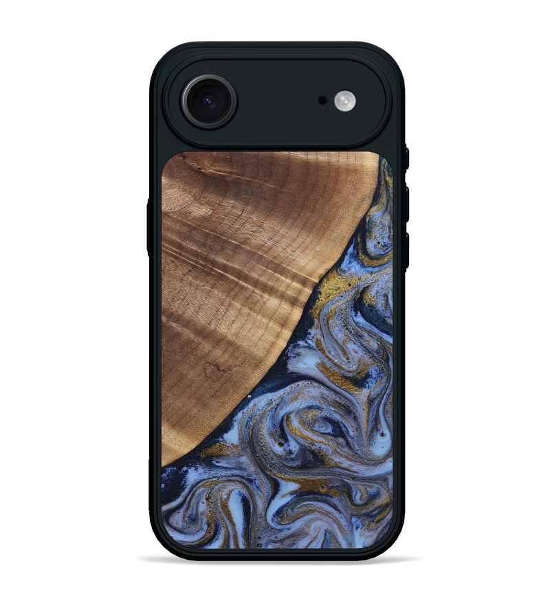 iPhone 17 Air Wood Phone Case - Lee (Teal & Gold, 807866)