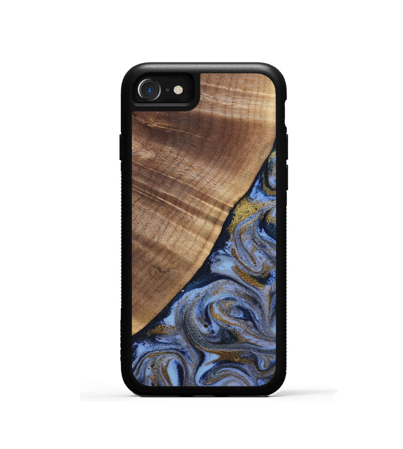 iPhone SE Wood Phone Case - Lee (Teal & Gold, 807866)