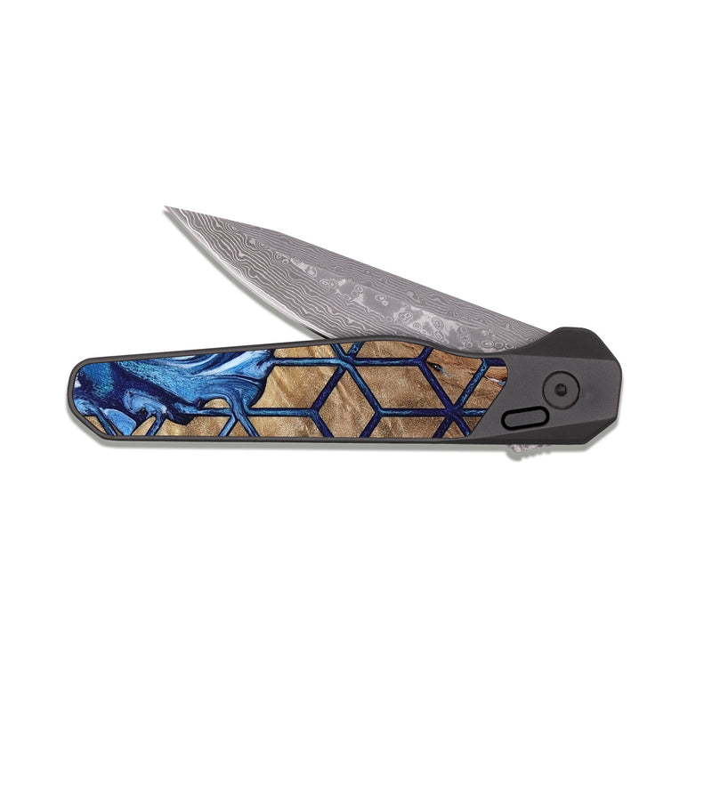 EDC Dark Damascus Wood Pocket Knife - Marcia (Pattern, 807890)