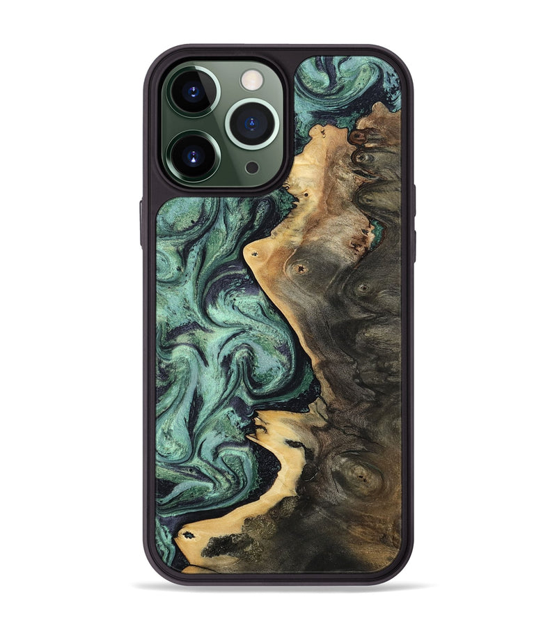 iPhone 13 Pro Max Wood Phone Case - Shaina (Green, 807894)