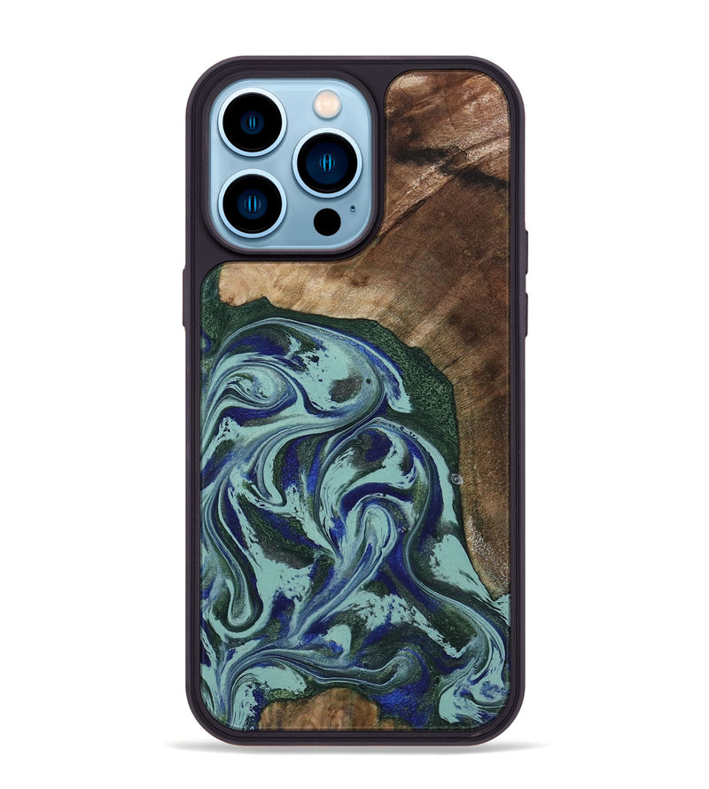 iPhone 14 Pro Max Wood Phone Case - Tara (Green, 807895)