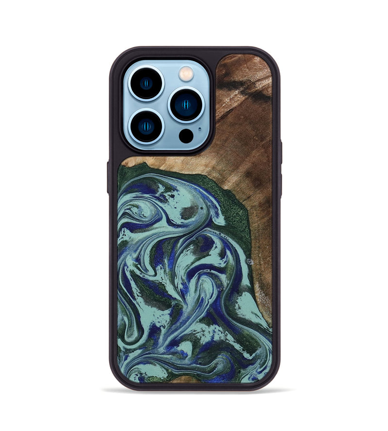 iPhone 14 Pro Wood Phone Case - Tara (Green, 807895)