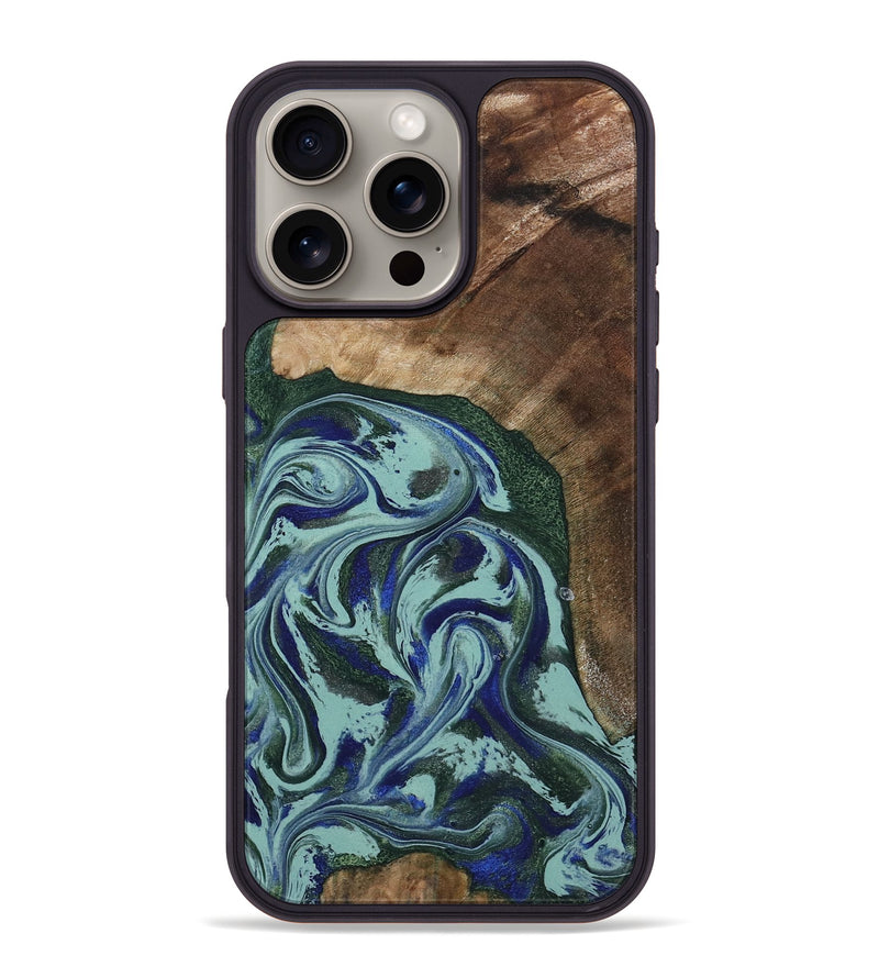 iPhone 16 Pro Max Wood Phone Case - Tara (Green, 807895)
