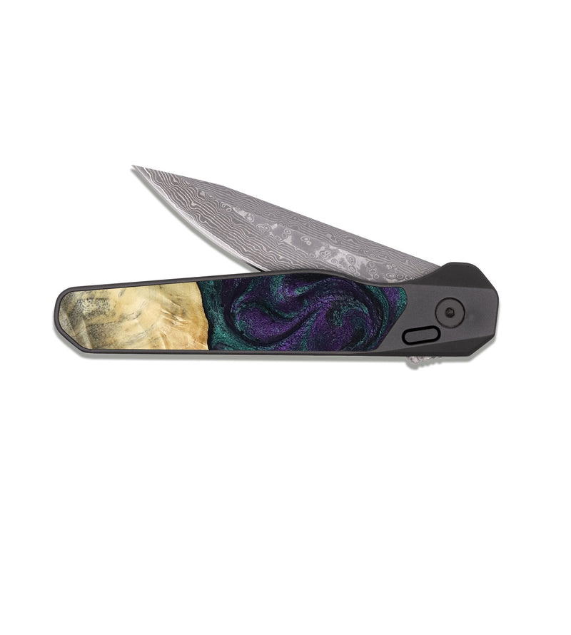 EDC Dark Damascus Wood Pocket Knife - Loyd (Purple, 807910)