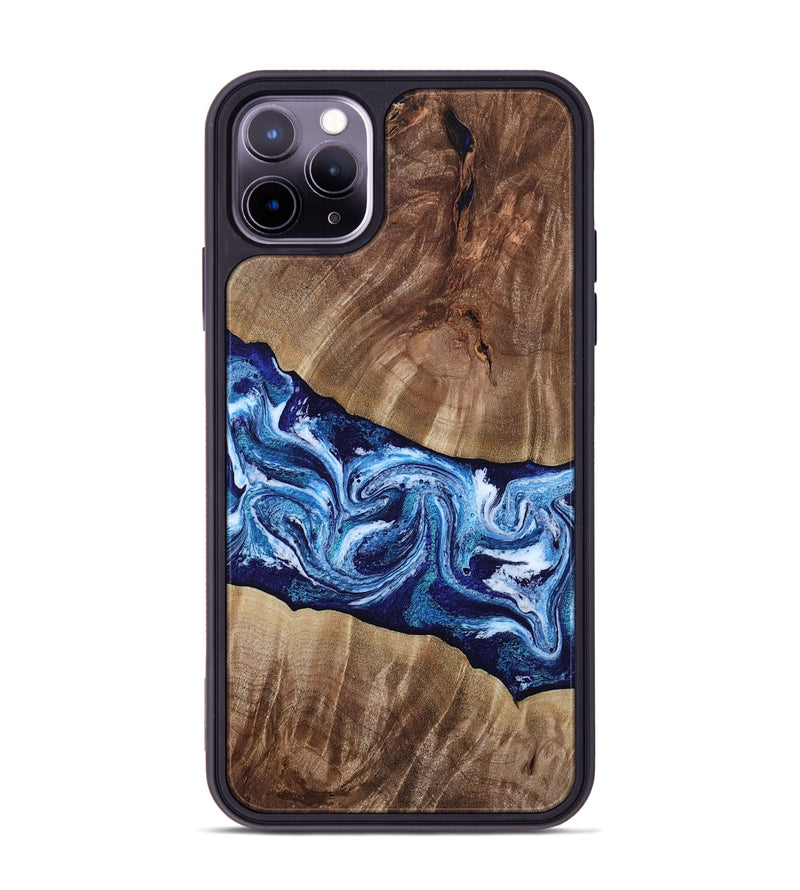 iPhone 11 Pro Max Wood Phone Case - Loren (Blue, 807914)