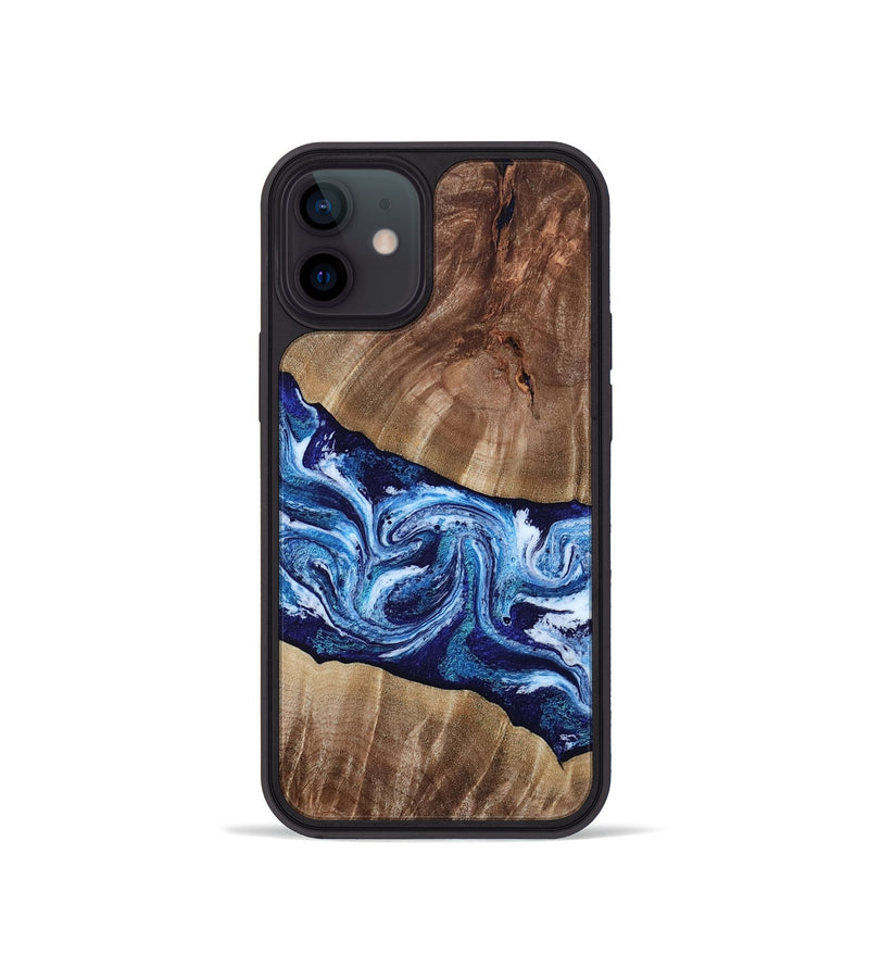 iPhone 12 mini Wood Phone Case - Loren (Blue, 807914)