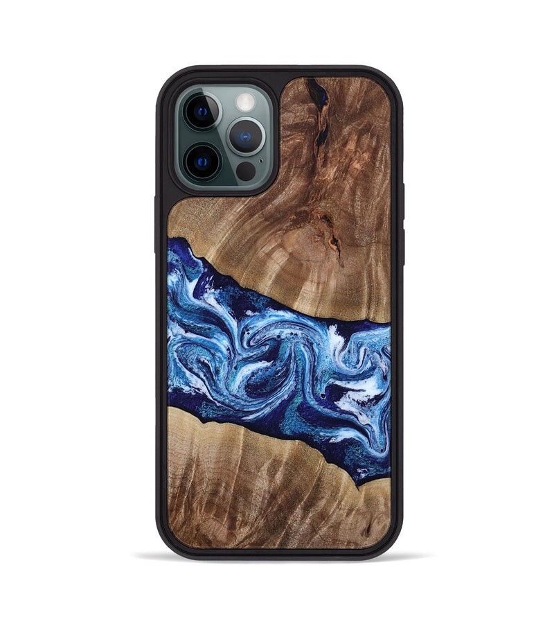 iPhone 12 Pro Wood Phone Case - Loren (Blue, 807914)